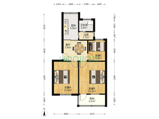 幸生巷 3室1厅1卫 71平方