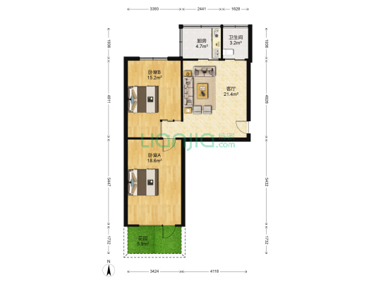 宪卫里 2室1厅1卫 74平方