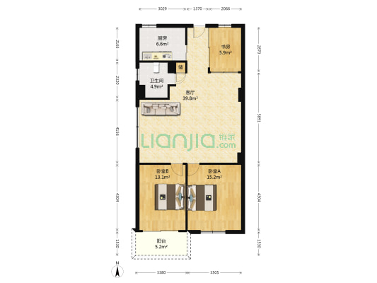 海螺大楼 3室1厅1卫 121平方