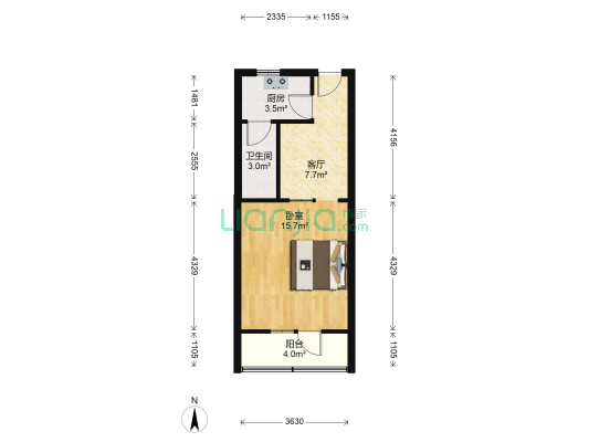 集平里 1室1厅1卫 45平方