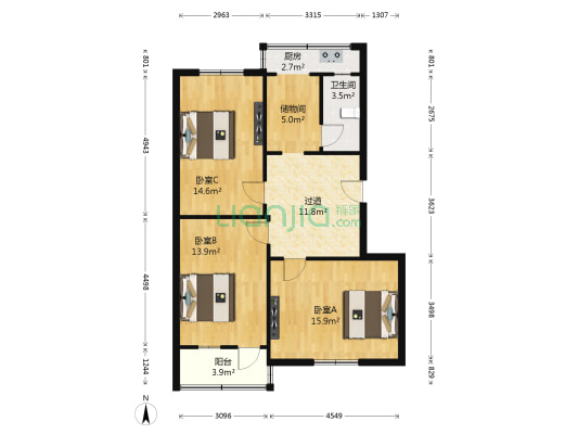 京广中路139号院 3室0厅1卫 84平方