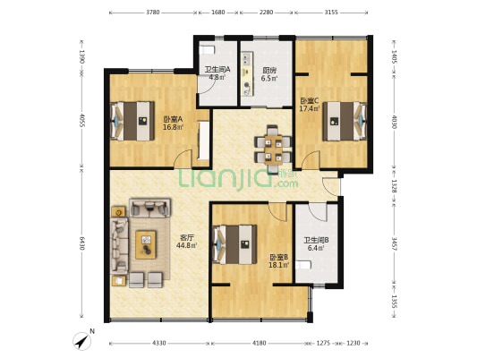 文家二巷32号 3室1厅2卫 134平方