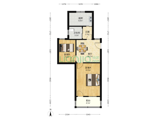 小海新村北区 2室1厅1卫 63平方