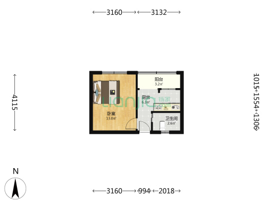 鲁班路562弄 1室0厅1卫 32平方