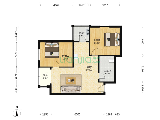 和悦馨苑 2室1厅1卫 92平方
