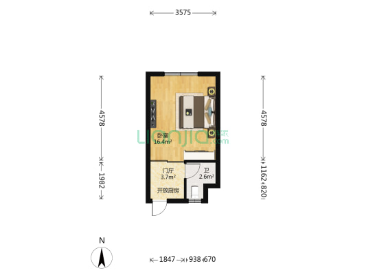 八菱大厦 1室0厅1卫 31平方