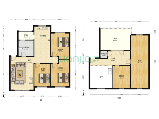 东北农研小区 4室1厅2卫 119平方