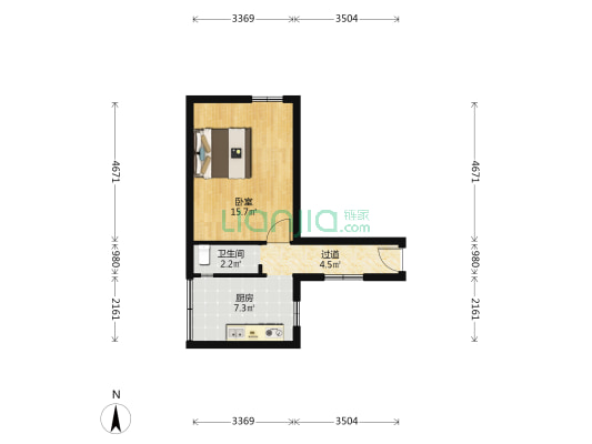 八里桥路82号 1室0厅1卫 38平方