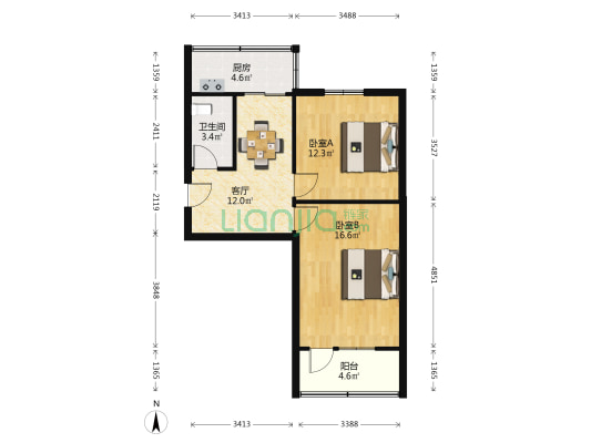 太钢二十小区 2室1厅1卫 59平方