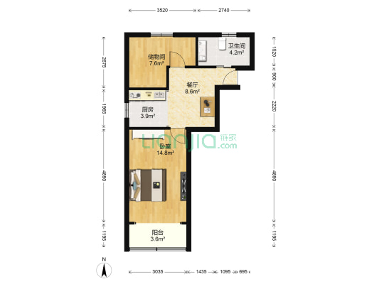 华师大一村 1室1厅1卫 53平方