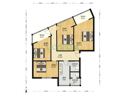 四圣祠北街23号 4室0厅2卫 103平方