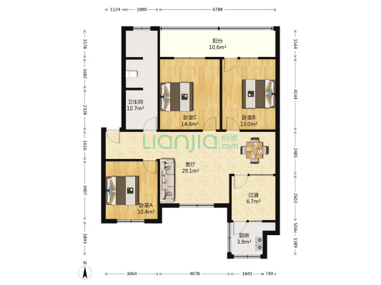 国家税务总局襄阳市税务局第一稽查局家属院 3室1厅1卫 125平方