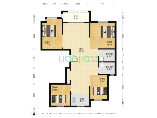 馨盛苑 4室1厅2卫 133平方