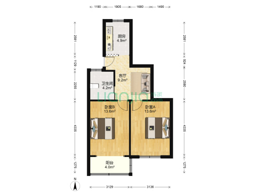 颛卫路175弄 2室1厅1卫 59平方