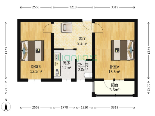 民旺园 2室1厅1卫 57平方