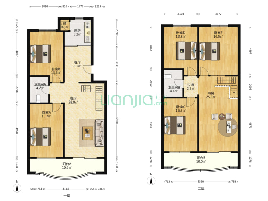 金色嘉园 6室2厅2卫 214平方