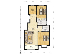 香邑溪谷悦都小区 3室1厅 南 北-涿州香邑溪谷悦都小区户型图