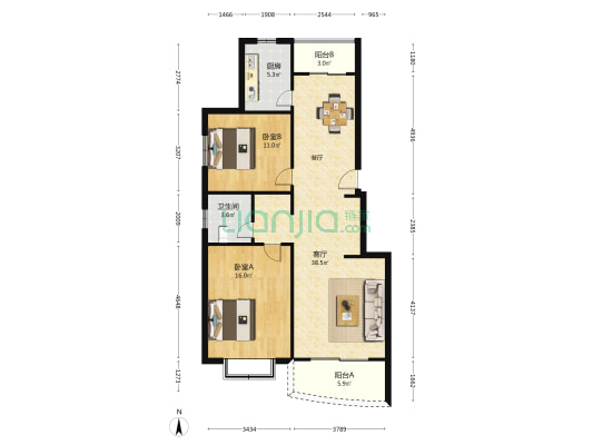 绿泉家苑 2室1厅1卫 104平方
