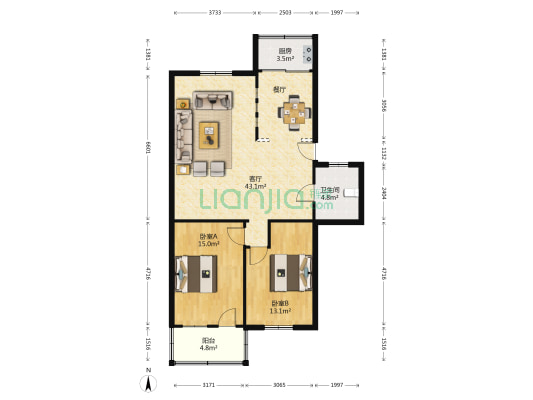 丹桂苑 2室1厅1卫 102平方