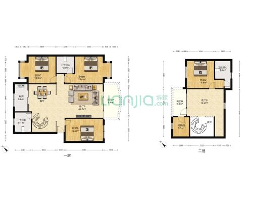 恒鹏花园东区 4室2厅3卫 192平方