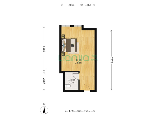 黄金一区 1室0厅1卫 51平方