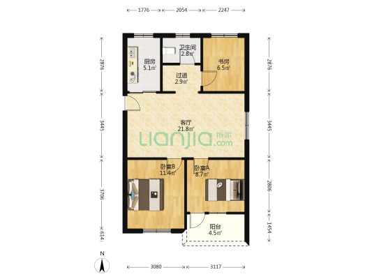 工农小区 3室1厅1卫 67平方