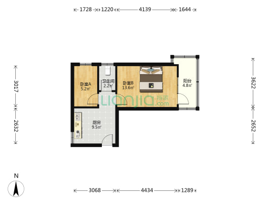 尚爱路22号院 2室0厅1卫 34平方