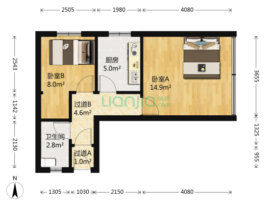 东方小区 2室0厅1卫 47平方