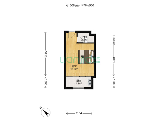 香槟时间 1室0厅1卫 34平方
