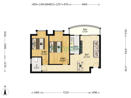 星河名居 2室1厅1卫 79平方