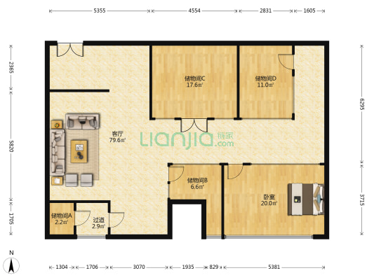 金如意商务 1室1厅0卫 212平方