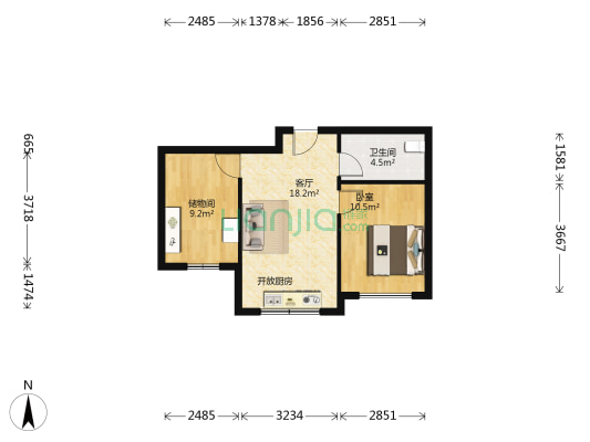 骊都 1室1厅1卫 59平方