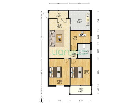 河东街109号 3室1厅1卫 82平方