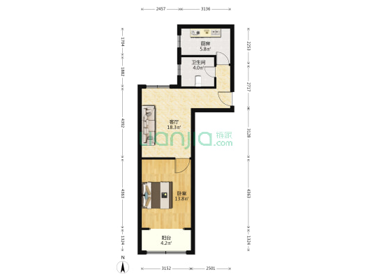 沪中新苑 1室1厅1卫 69平方