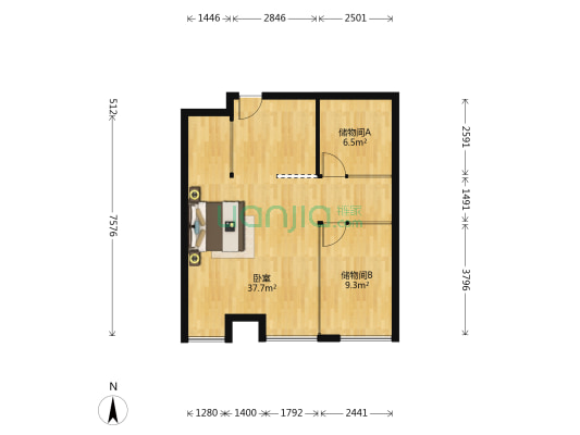 晶石国际中心 1室0厅0卫 80平方