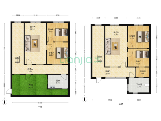 樊沟社区 4室2厅1卫 173平方