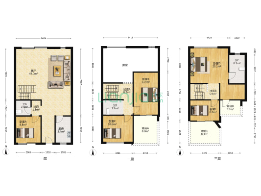 龙湖長滩原麓栖麓 5室1厅3卫 168平方
