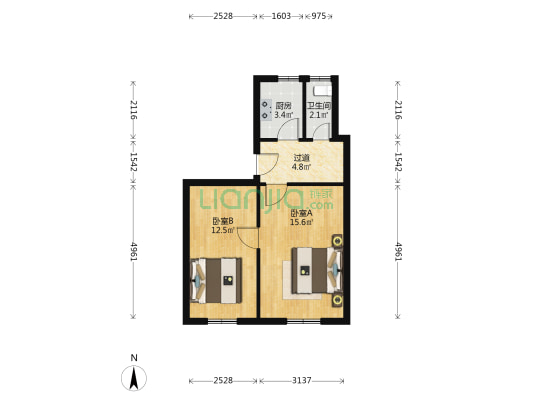 朝阳里（北辰区） 2室0厅1卫 30平方
