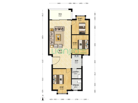 御城雅居 3室1厅2卫 104平方