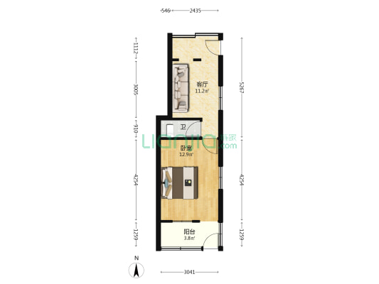 安平坊5号 1室1厅1卫 31平方
