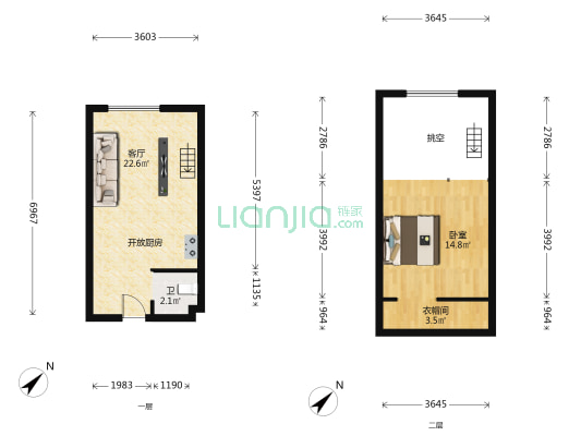 H20公寓 1室1厅1卫 39平方