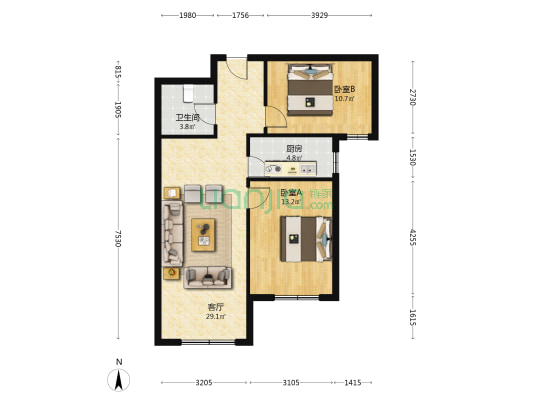 狮子城 精装四居上下跃， 楼栋位置好 好楼层 视野佳-户型图