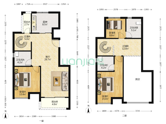 恒大麓山湖三期 3室1厅3卫 142平方