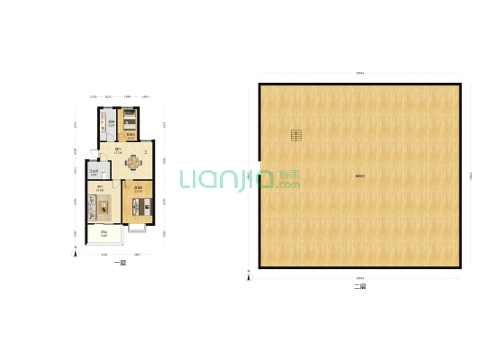 幸福苑小区 2室2厅1卫 78平方