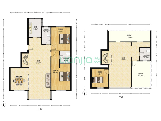 锦江年华 3室1厅3卫 198平方