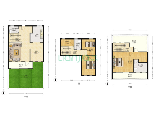 协信溪山墅 3室2厅3卫 216平方