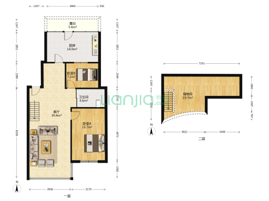 湖东小区 2室1厅1卫 116平方