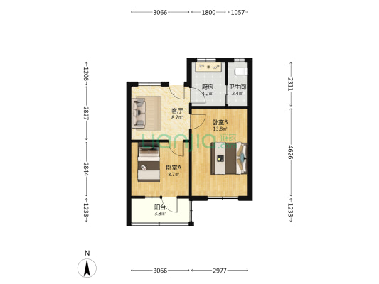 南磷新村 2室1厅1卫 51平方