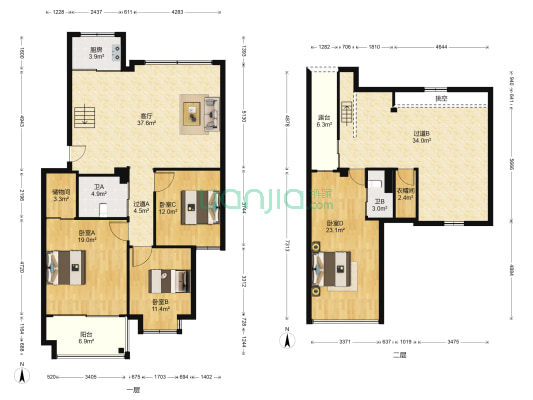 葡萄景苑 4室1厅2卫 121平方