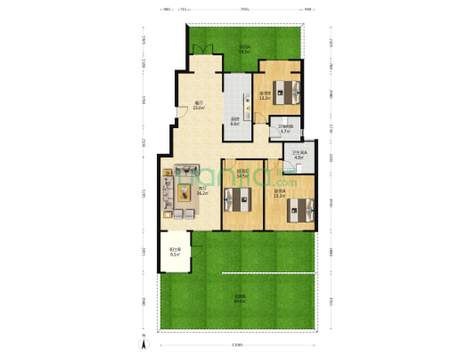 出售  香邑溪谷精装下跃有前后院 满二-户型图
